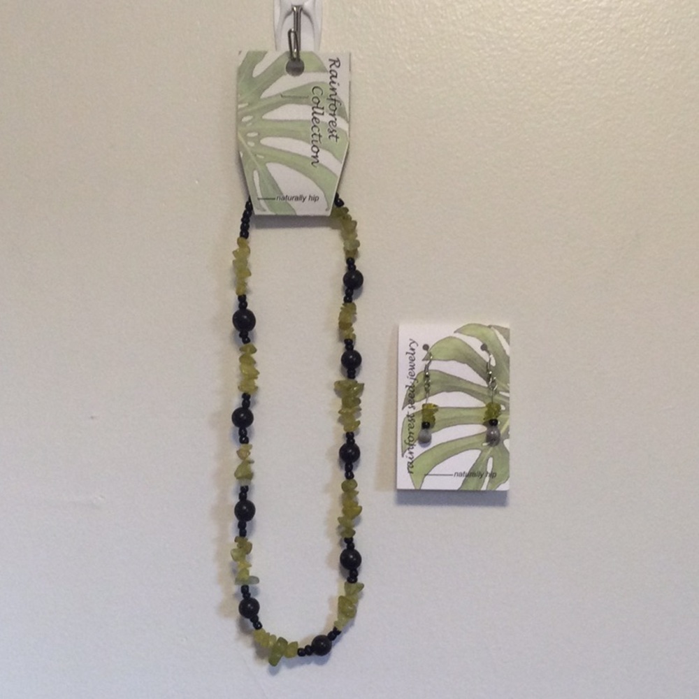 Black/Brown and Yellow/Gold  Necklace and Earring Set